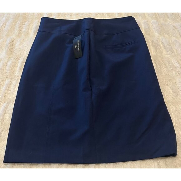Worthington Blue Pencil Skirt Knee Length Polyester Blend Women's Size 8 (NWT) - Picture 3 of 13